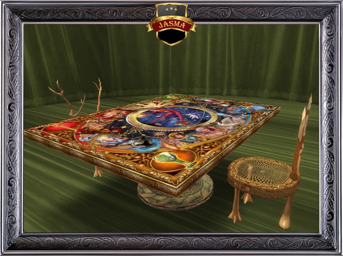 JASMA-Esoteric gold  table & 2 chairs (Boxed)