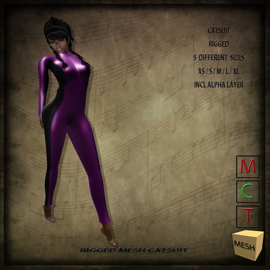 KINC : Mesh CatSuit PurpleBlack