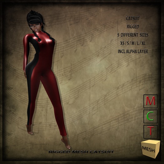 KINC : Mesh CatSuit RedBlack