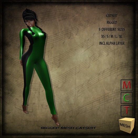 KINC : Mesh CatSuit GreenBlack
