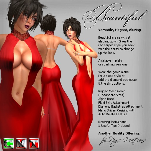 Beautiful - Gown - Rouge Plain - Packaged by Page Creations™