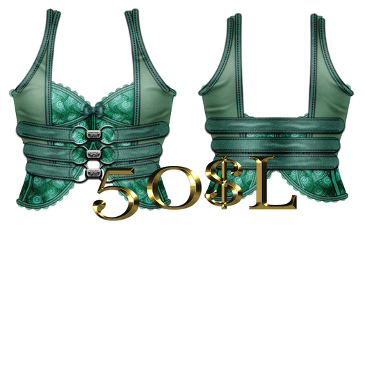 Teal Paisley Corset vest 2nd edition