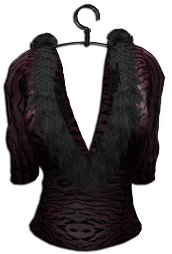 ((Crystal Line))Leather V-Shirt *Tiger*