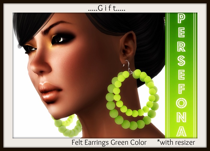 Persefona Felt Earrings Green (gift)