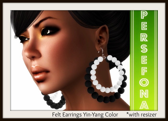 Persefona Felt Earrings Yin-Yang