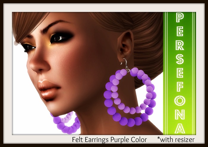 Persefona Felt Earrings Purple