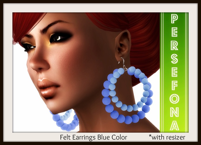 Persefona Felt Earrings Blue