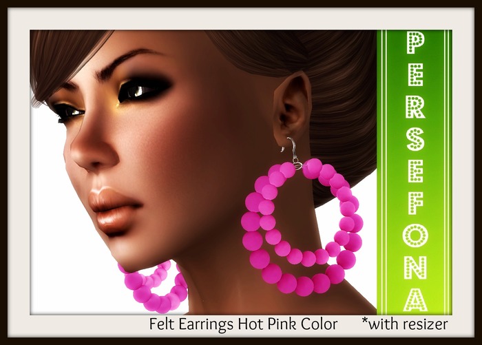 Persefona Felt Earrings Pink