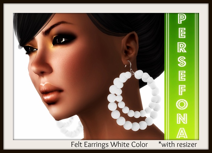 Persefona Felt Earrings White