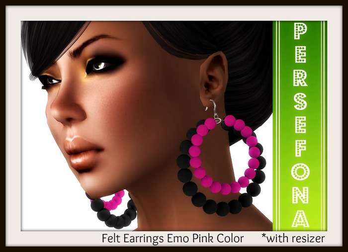 Persefona Felt Earrings Emo Pink