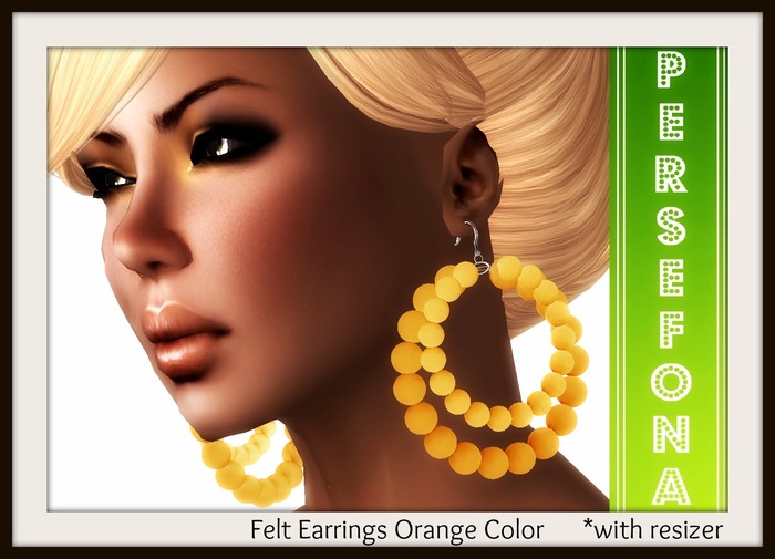 Persefona Felt Earrings Orange