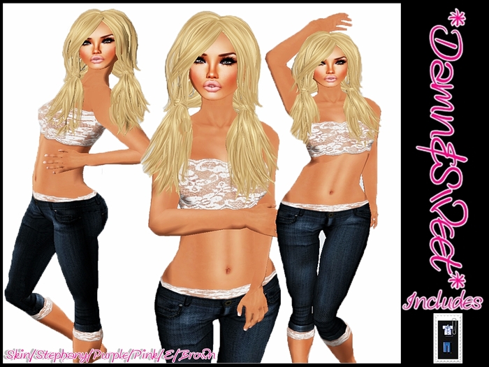 *.::Damn&Sweet::.* Top/Capri White Lace