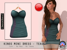 [UnderDogs] - Kinos Mini Dress - Teal - MESH