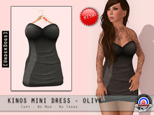[UnderDogs] - Kinos Mini Dress - Olive - MESH