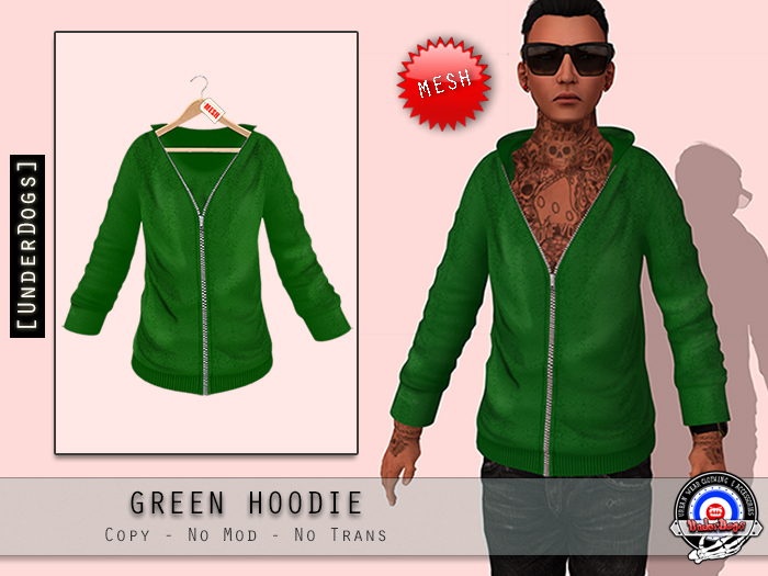 [UnderDogs] - Green Hoodie - Mesh 