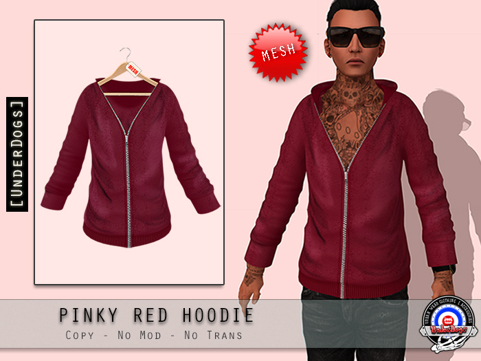 [UD] - Pinky Red Hoodie - Mesh (Bag)