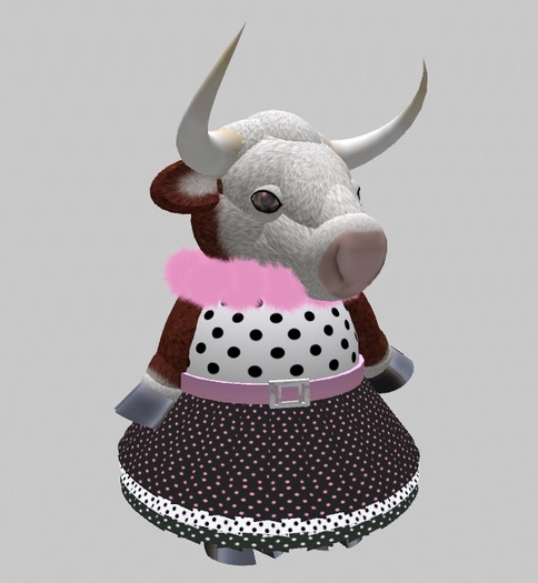 Tiny Cham Couture - Pink Polka Dots W/Fur Dress