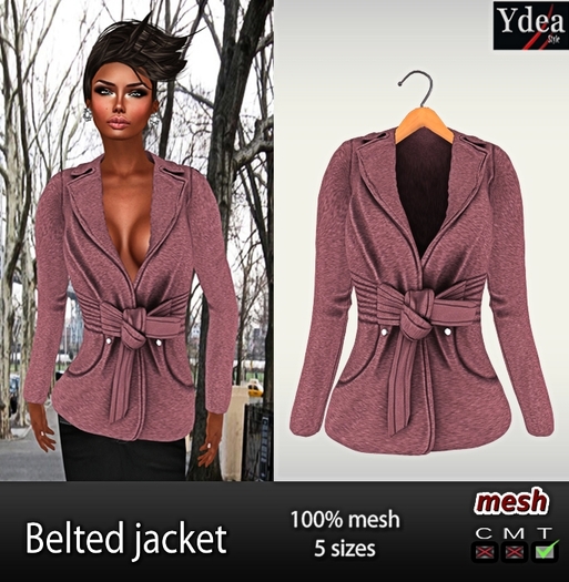 *Ydea* Belted jacket pink