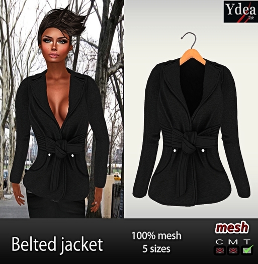 *Ydea* Belted jacket black