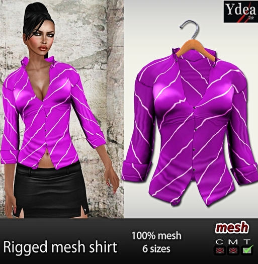 *Ydea* Rigged mesh shirt Pink 2