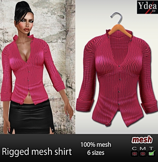 *Ydea* Rigged mesh shirt pink