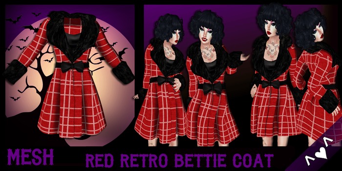 ^v^DRBC^v^Red Retrobettie Coat