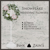 Snowflake Wedding Flowers - Pink - White [Box]