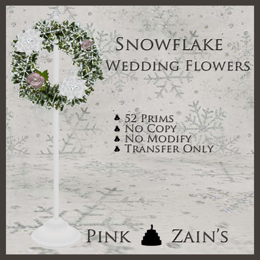 Snowflake Wedding Flowers - White - Pink [Box]