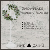 Snowflake Wedding Flowers - White - Pink [Box]