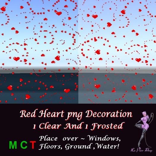 Red Hearts PNG Decoration