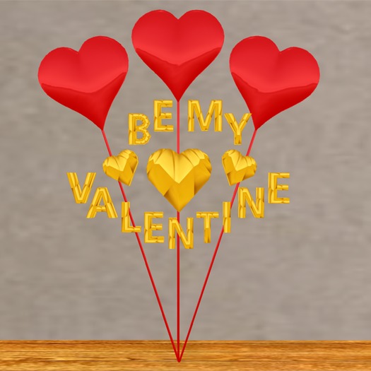 Be My Valentine Heart Balloons Boxed