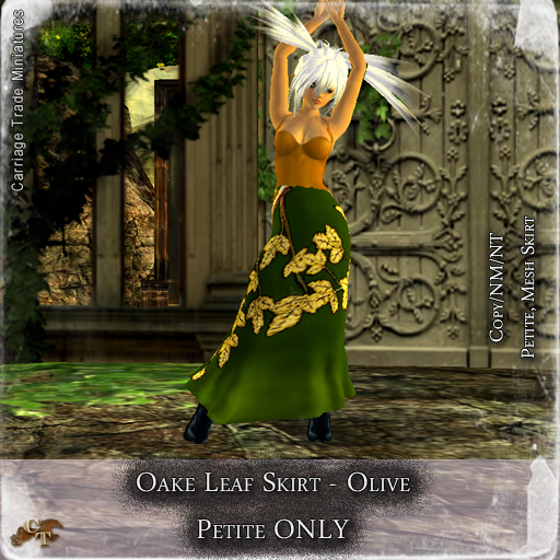 @CTM@ Oake Leaf Skirt (PETITE ONLY) Olive