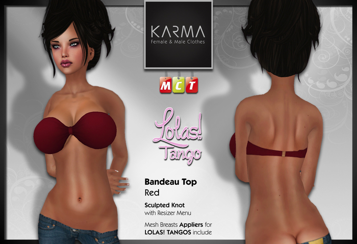Karma - Bandeau Top Red with Lolas Tango Applier