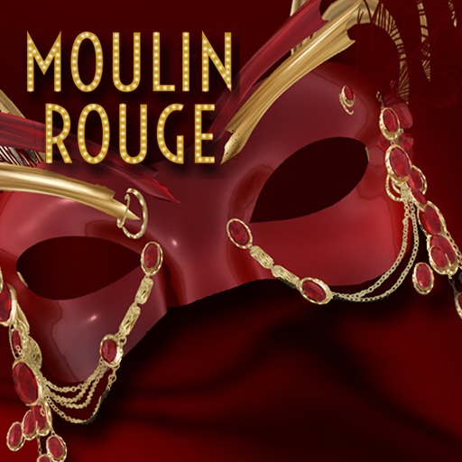 555b-Moulin Rouge-The Mask SETB-Gld/Red(BOXED)-Jewelry by jake