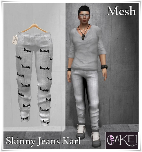 [[>CaKe!<]]  Skinny Jeans Karl Mesh-DeMo