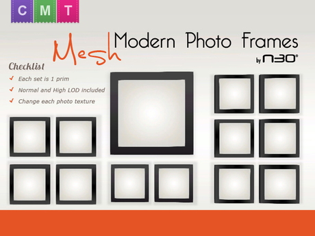 Second Life Marketplace - N30 Mesh Modern Photo Frames Builders Bundle