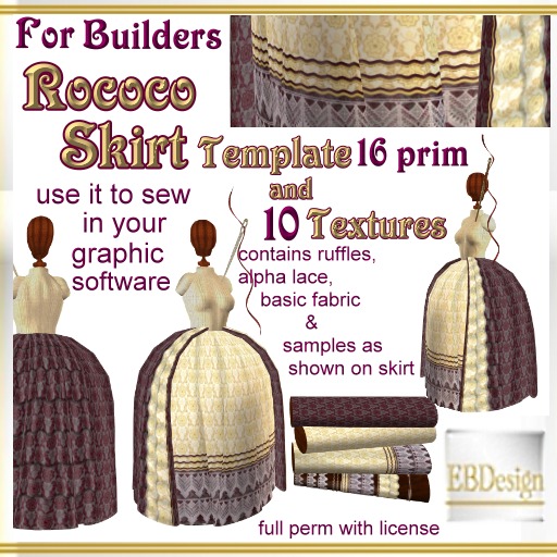 EBDesign - Rococo Skirt Template & Textures