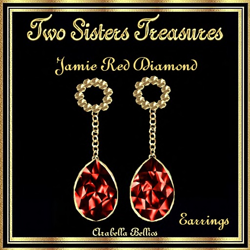 TST - JAMIE RED DIAMOND PEAR EARRINGS YG
