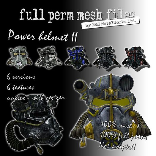 POWER HELMET II (futuristic, helmet, post-apocalyptic, mask, fighter, army, evil)