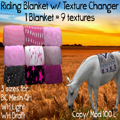(DD&DE) Riding Blankets w/Texture Changer (pinkstars)