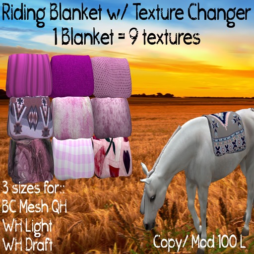 (DD&DE) Riding Blankets w/Texture Changer (pinkstars)