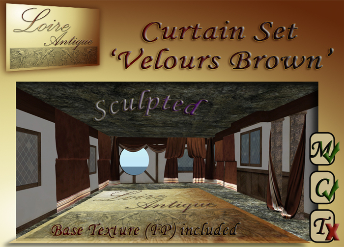 Curtain Set Roman Light Gold box