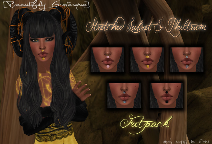 [Beautifully Grotesque] Stretched Labret&Philtrum - Lace Agate