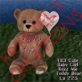 TB3 Cute Baby Girl Teddy Bear with Balloon (Rezz Me)