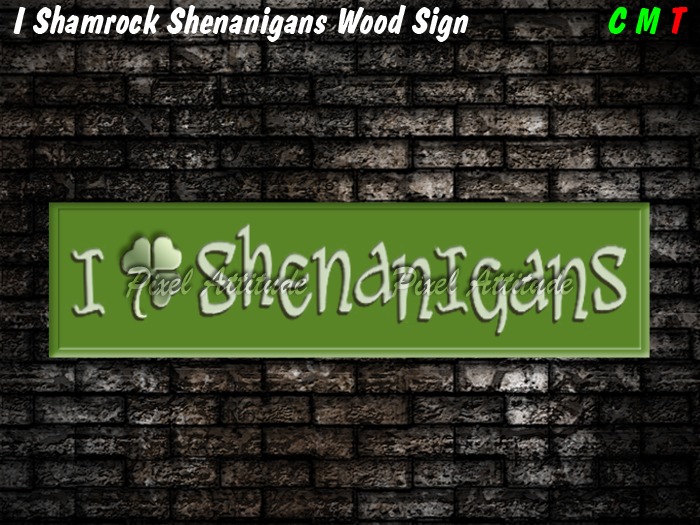 I Shamrock Shenanigans Wood Sign Texture
