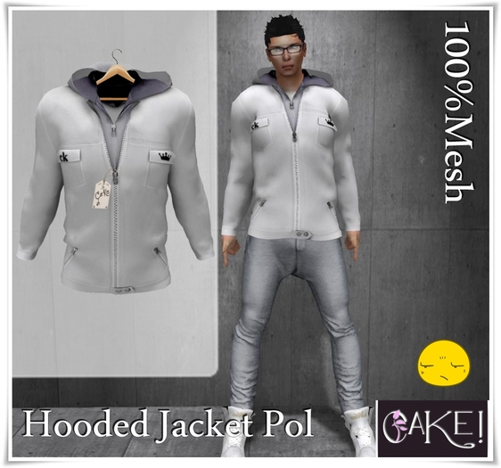 [[>CaKe!!<]]-Hooded Jacket Mesh Pol-White