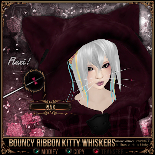 =^.^= Curious Kitties - Bouncy Ribbon Kitty Whiskers - Pink