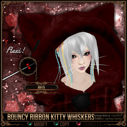 =^.^= Curious Kitties - Bouncy Ribbon Kitty Whiskers - Red