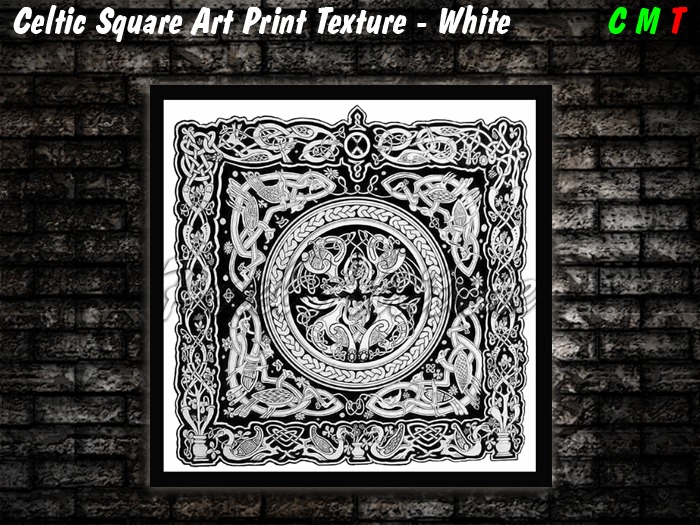 Celtic Square Art Print Texture White