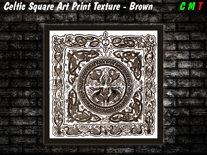 Celtic Square Art Print Texture Brown